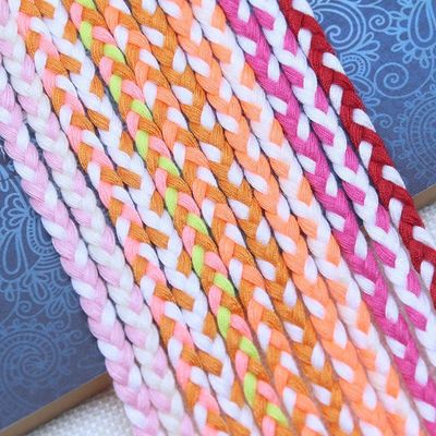 Abbigliamento 3 fili Corde di macramma Arancione Bianco 5mm 3 fili Cordone di cotone