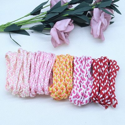 Abbigliamento 3 fili Corde di macramma Arancione Bianco 5mm 3 fili Cordone di cotone
