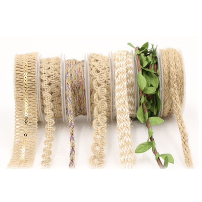 Decorazione abbigliamento Nastro di corda di iuta imballaggio regalo Nastro di fascia con filo