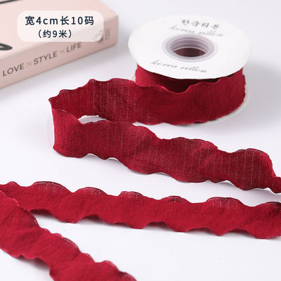 40mm di San Valentino colorato nastro di giuta lino rughe bordo nastro di giuta reticolato