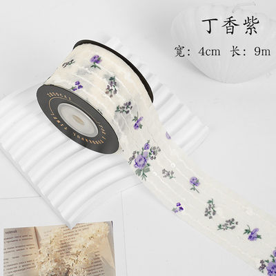 Nastro per organi personalizzato a stampa di fiori da 4 cm Nastro per organi da fiore d'avorio
