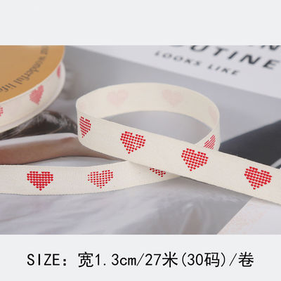 Nastro di cotone stampato da 13 mm Nastro di imballaggio artigianale per regalo