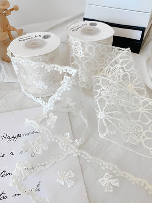 Nastro di pizzo in poliestere da 65 mm per la decorazione del matrimonio e l'imballaggio dei regali