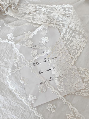 Nastro di pizzo in poliestere da 65 mm per la decorazione del matrimonio e l'imballaggio dei regali