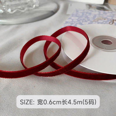 Nastro di velluto a doppia faccia da 38 mm Nastro di velluto rosso scuro da 3,8 cm