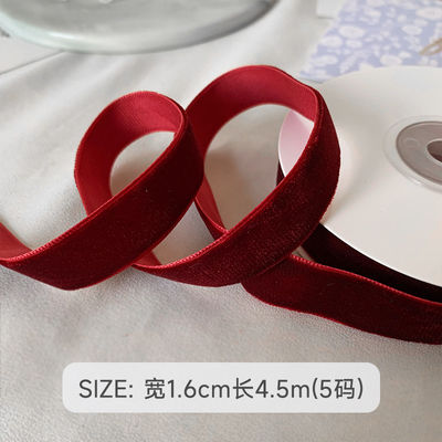 Nastro di velluto a doppia faccia da 38 mm Nastro di velluto rosso scuro da 3,8 cm