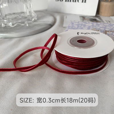 Nastro di velluto a doppia faccia da 38 mm Nastro di velluto rosso scuro da 3,8 cm