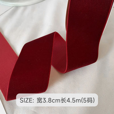 Nastro di velluto a doppia faccia da 38 mm Nastro di velluto rosso scuro da 3,8 cm