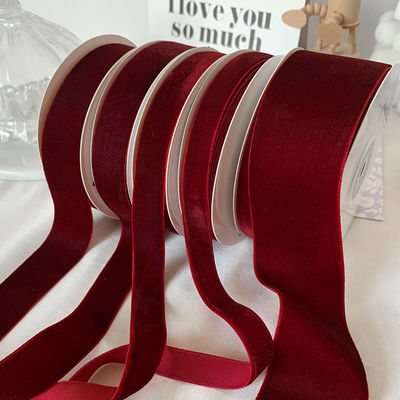 Nastro di velluto a doppia faccia da 38 mm Nastro di velluto rosso scuro da 3,8 cm