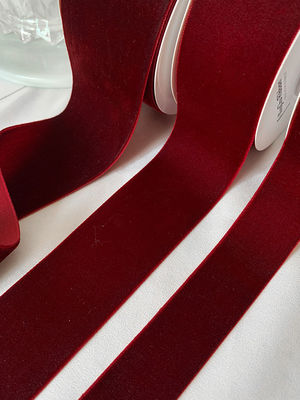Nastro di velluto a doppia faccia da 38 mm Nastro di velluto rosso scuro da 3,8 cm