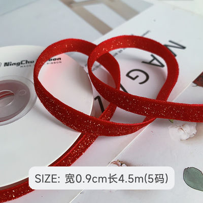 Nastro di velluto luccicante 6mm-38mm Nastro di velluto rosso profondo morbido