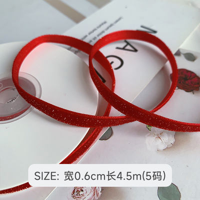 Nastro di velluto luccicante 6mm-38mm Nastro di velluto rosso profondo morbido