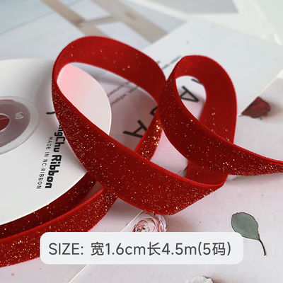 Nastro di velluto luccicante 6mm-38mm Nastro di velluto rosso profondo morbido