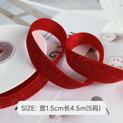 Nastro di velluto luccicante 6mm-38mm Nastro di velluto rosso profondo morbido