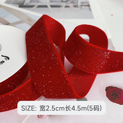 Nastro di velluto luccicante 6mm-38mm Nastro di velluto rosso profondo morbido