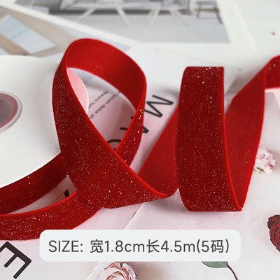 Nastro di velluto luccicante 6mm-38mm Nastro di velluto rosso profondo morbido