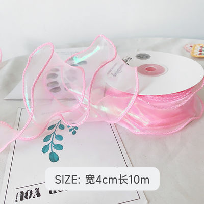 Nastro per organi da 40 mm in poliestere con bordo satinato Nastro per organi rosa brillante