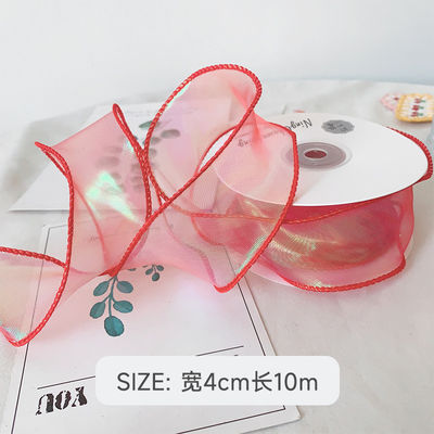 Nastro per organi da 40 mm in poliestere con bordo satinato Nastro per organi rosa brillante