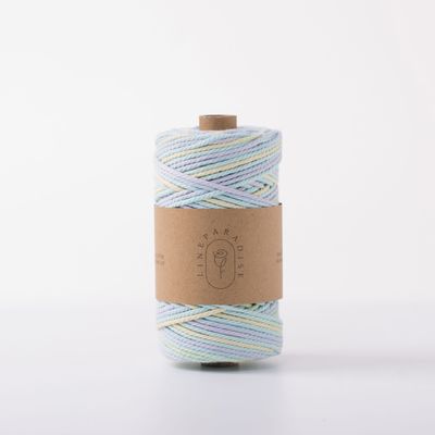 ISO9001 Corda di cotone a treccia massiccia colorata 3 mm torciata a macrame