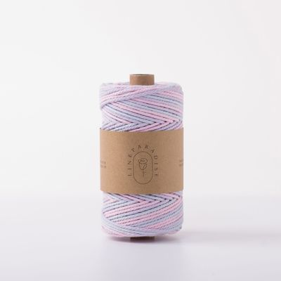 ISO9001 Corda di cotone a treccia massiccia colorata 3 mm torciata a macrame