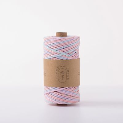 ISO9001 Corda di cotone a treccia massiccia colorata 3 mm torciata a macrame