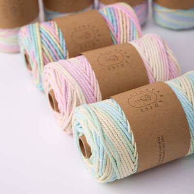 ISO9001 Corda di cotone a treccia massiccia colorata 3 mm torciata a macrame