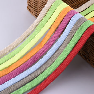12 mm cordone di cotone piatto intrecciato ISO14001 cordone di macramma colorato