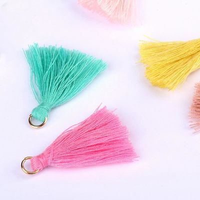 Tassel di cotone colorato 3 cm Decorazione abbigliamento Tassels di filo di cotone
