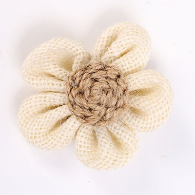 Fiori a nastro di 8 cm Diy Orange Black Jute Rope Flower