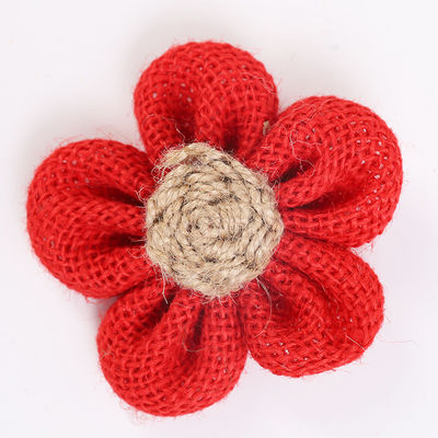 Fiori a nastro di 8 cm Diy Orange Black Jute Rope Flower