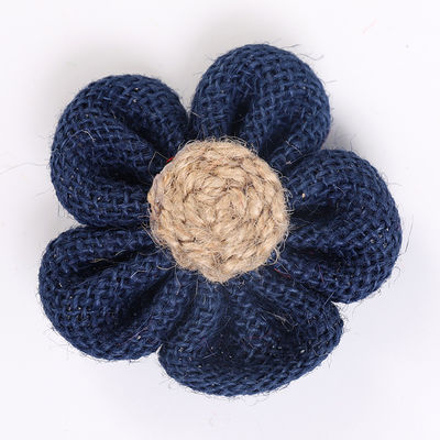 Fiori a nastro di 8 cm Diy Orange Black Jute Rope Flower