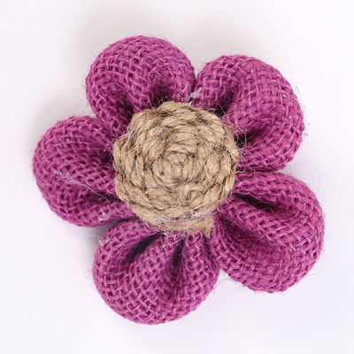 Fiori a nastro di 8 cm Diy Orange Black Jute Rope Flower