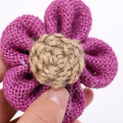 Fiori a nastro di 8 cm Diy Orange Black Jute Rope Flower
