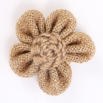Fiori a nastro di 8 cm Diy Orange Black Jute Rope Flower