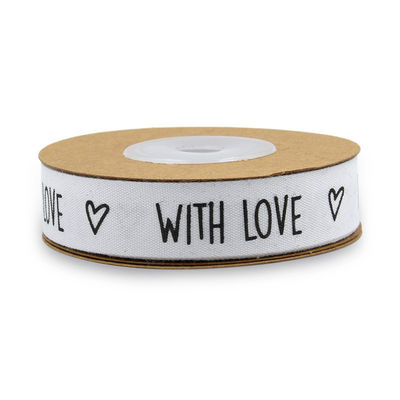 Nastro di cotone stampato su misura 15 mm*10 m Nastro di imballaggio regalo bianco