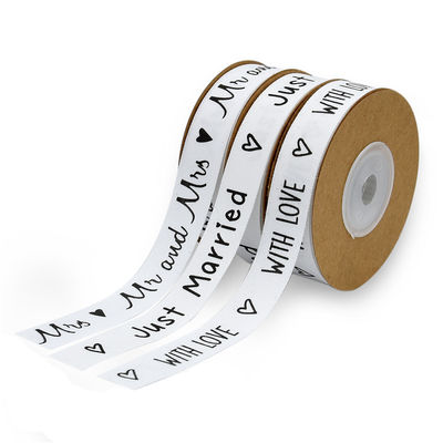 Nastro di cotone stampato su misura 15 mm*10 m Nastro di imballaggio regalo bianco