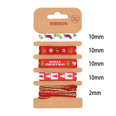 Nastro di poliestere ODM 2mm 10mm 15mm Nastro di regalo di Natale