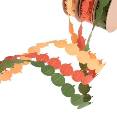 18mm*15y Ultrasonico Pumpkin Wired Ribbon per la decorazione di Halloween