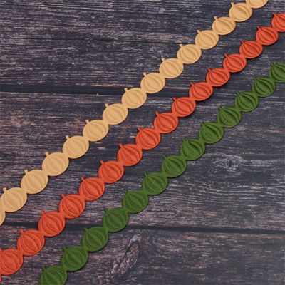 18mm*15y Ultrasonico Pumpkin Wired Ribbon per la decorazione di Halloween