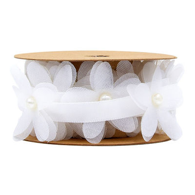 40mm*2m Polyester Fiore Nastro Trim OEM ODM Fiore Nastro Pizzo