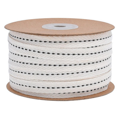 10mm*50y Nastro di cotone con bordo cucito ISO9001 Nastro di cotone personalizzato