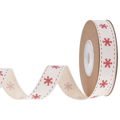 15 mm*3y Nastro regalo di Natale Nastro di cotone bianco stampato per i regali