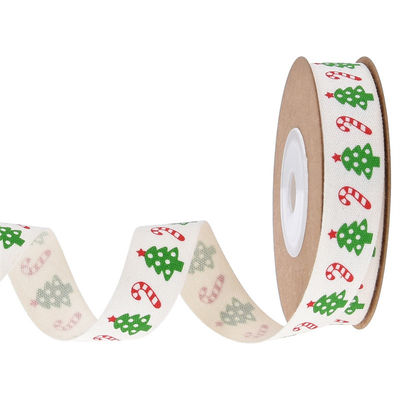 15 mm*3y Nastro regalo di Natale Nastro di cotone bianco stampato per i regali