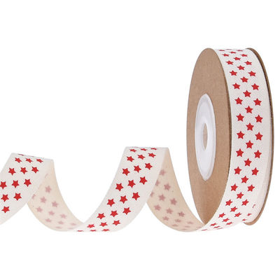 15 mm*3y Nastro regalo di Natale Nastro di cotone bianco stampato per i regali