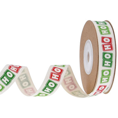 15 mm*3y Nastro regalo di Natale Nastro di cotone bianco stampato per i regali