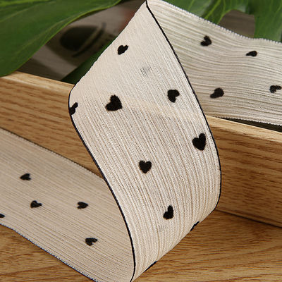 3 colori Nastro a strisce 40mm Cuore Nastro di poliestere stampato OEM Eco Friendly
