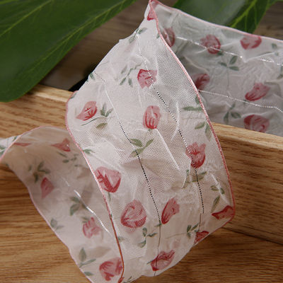 Nastro organico da 40 mm 50 mm con nastro di poliestere a stampa floreale OEM Eco Friendly
