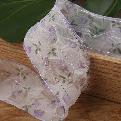 Nastro organico da 40 mm 50 mm con nastro di poliestere a stampa floreale OEM Eco Friendly