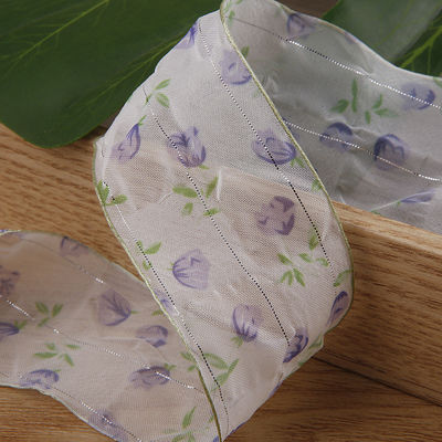 Nastro organico da 40 mm 50 mm con nastro di poliestere a stampa floreale OEM Eco Friendly