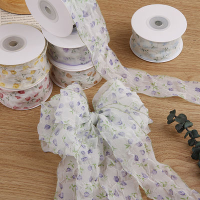 Nastro organico da 40 mm 50 mm con nastro di poliestere a stampa floreale OEM Eco Friendly